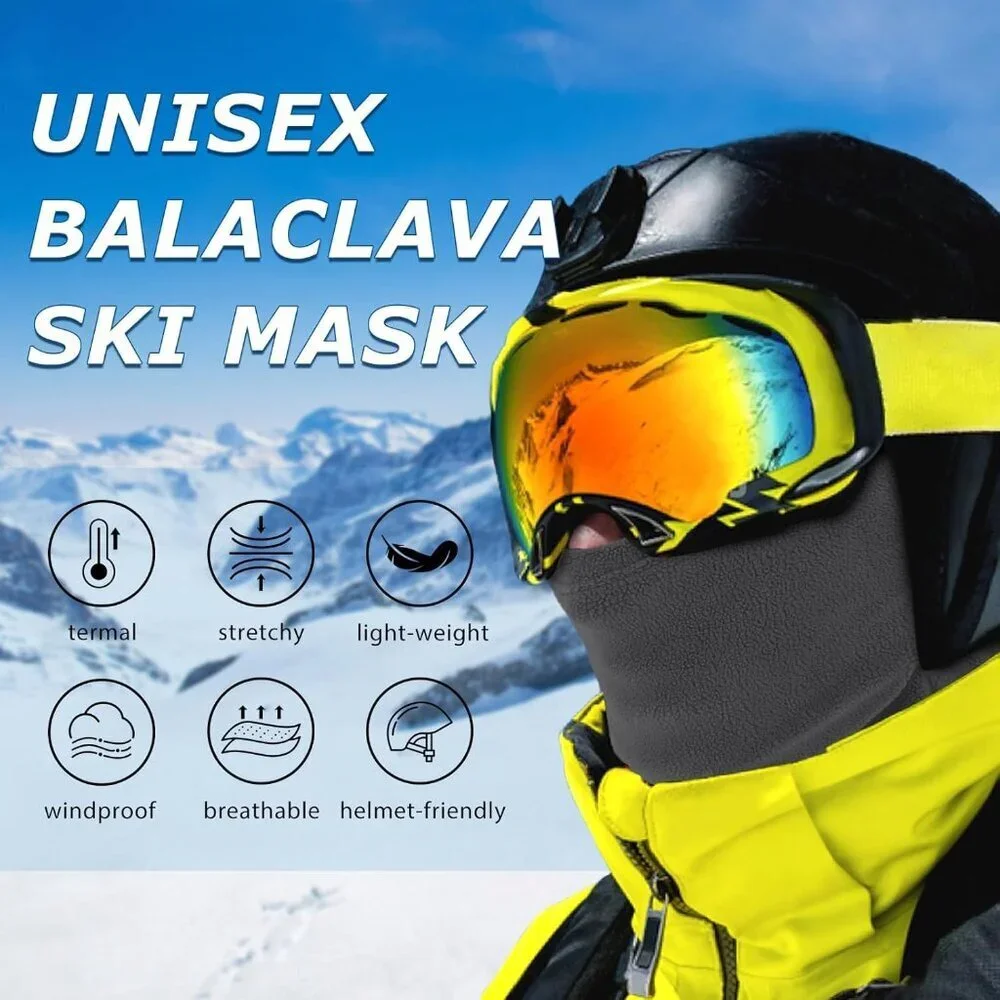 Women's Dark Grey Balaclava Mask Warm Windproof Lightweight Winter Face Mask